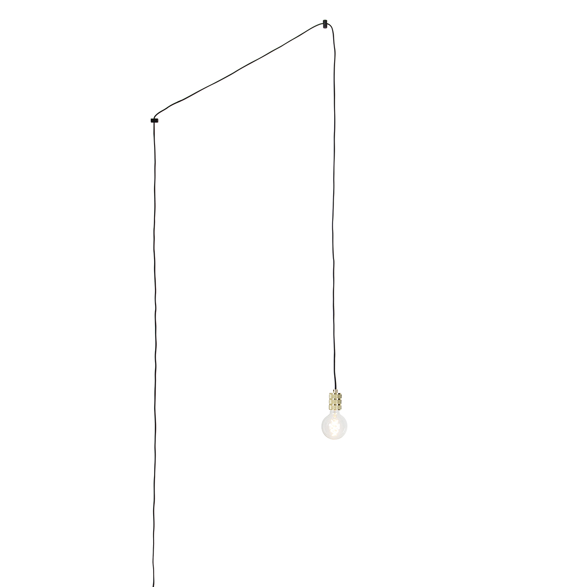 QAZQA Moderne hanglamp goud met stekker - Cavalux