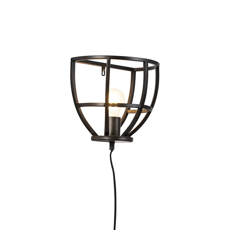 QAZQA Arthur Industriële wandlamp - Zwart