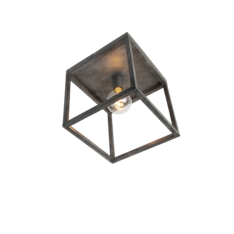QAZQA Moderne plafondlamp antiek zilver - Big Cage - Grijs