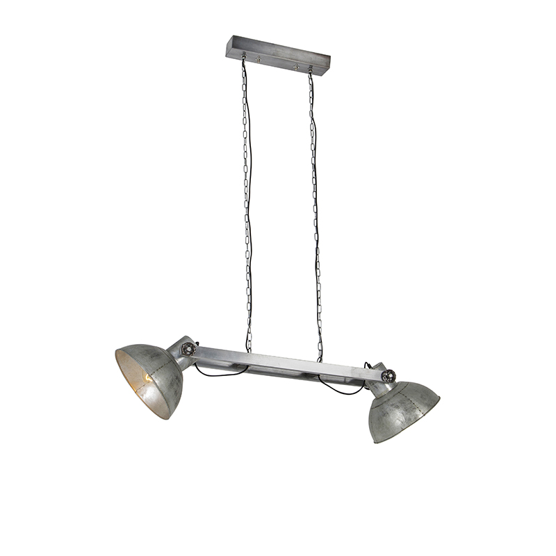 QAZQA Industriële hanglamp grijs 2-lichts - Samia Sabo