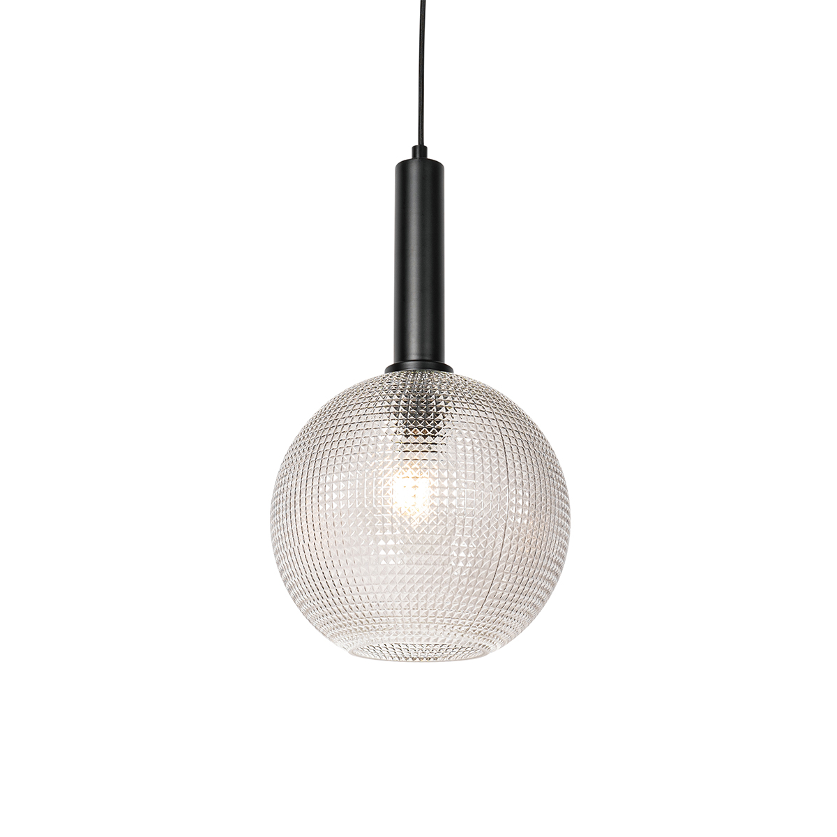 QAZQA Design hanglamp met smoke glas - Chico - Zwart