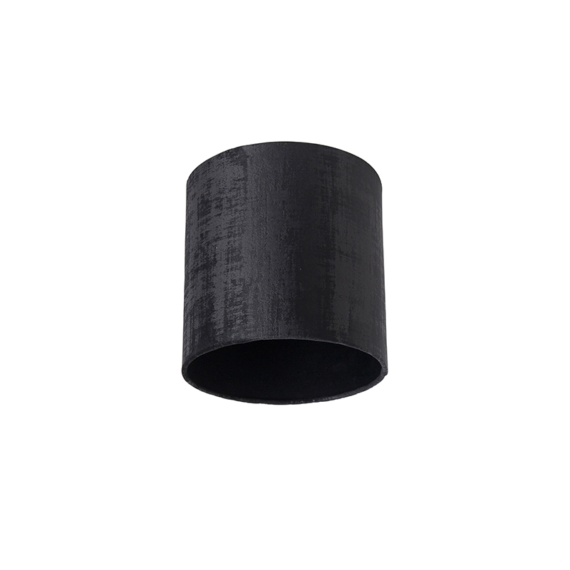 QAZQA Velours lampenkap 20/20/20 - Zwart