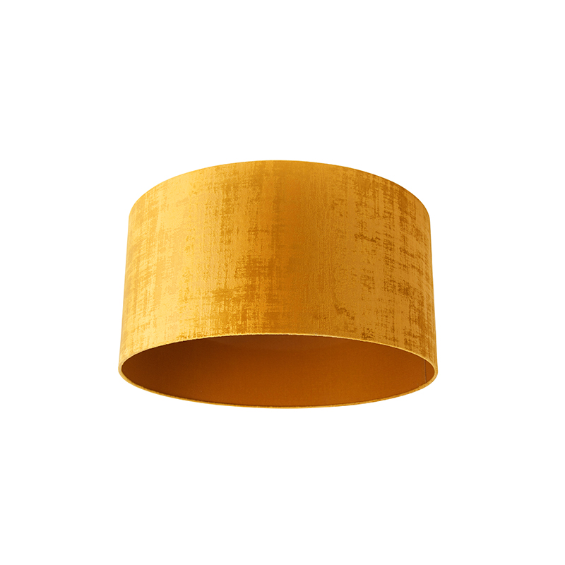QAZQA Velours lampenkap goud 50/50/25