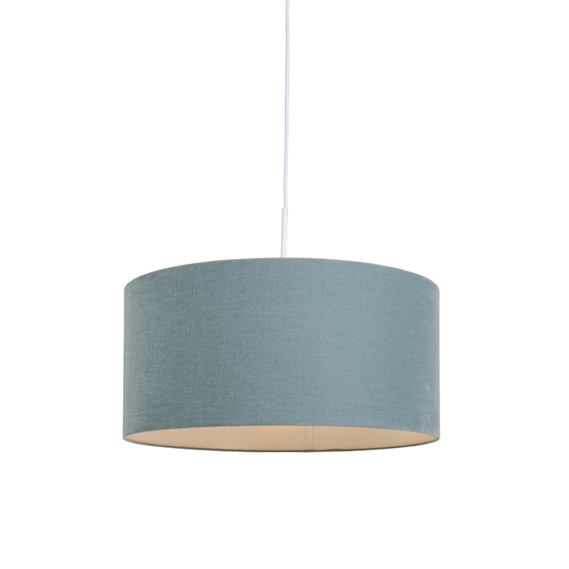 QAZQA Hanglamp wit mete kap 50 cm - Combi 1 - Blauw