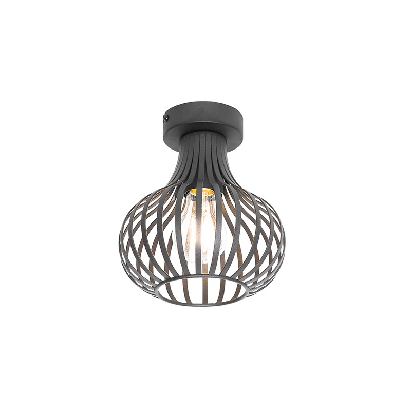 QAZQA Moderne plafondlamp 18 cm - Saffira - Zwart