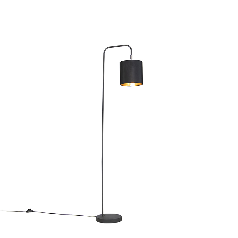 QAZQA Smart vloerlamp incl. wifi A60 lichtbron - Lofty - Zwart