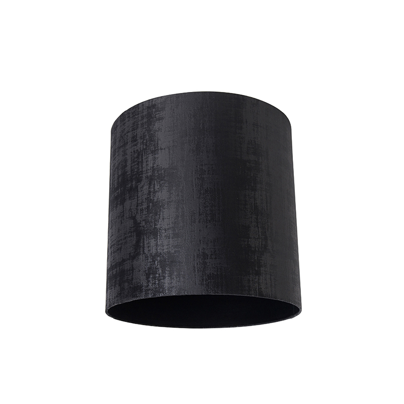 QAZQA Velours lampenkap 40/40/40 - Zwart