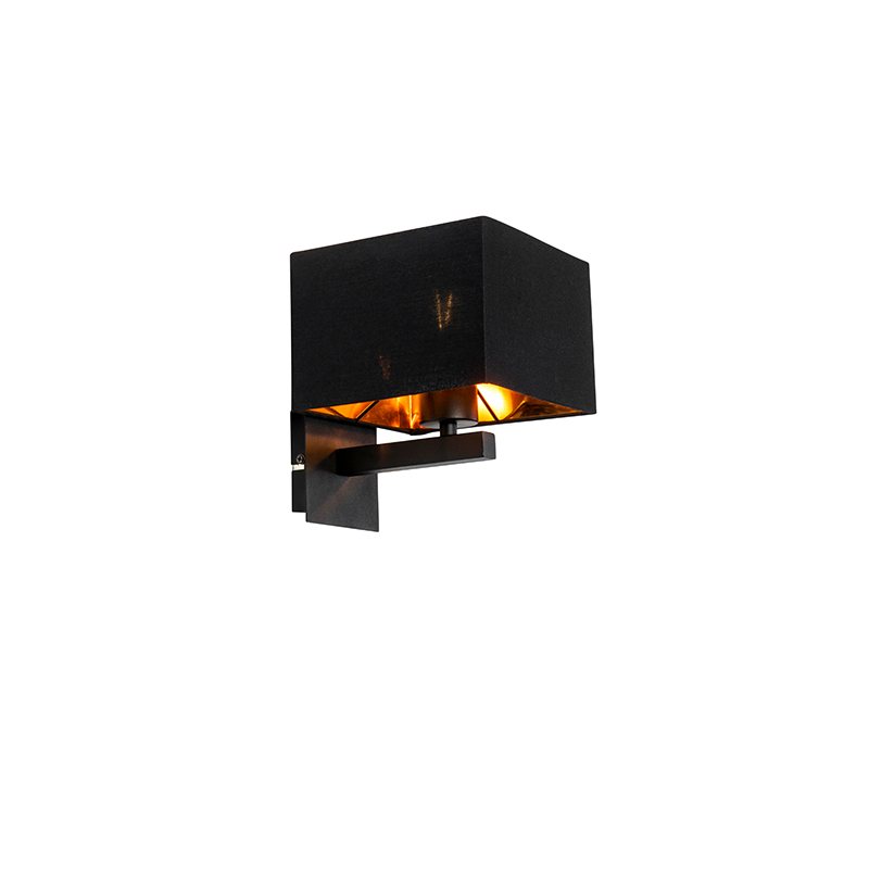 QAZQA Moderne wandlamp met goud - VT 1 - Zwart