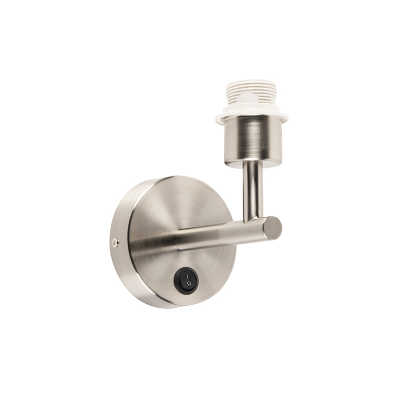 QAZQA Wandlamp Combi 1 staal zonder kap