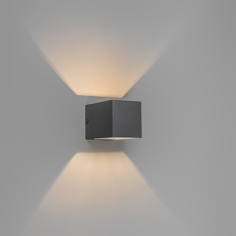 QAZQA Moderne wandlamp donkergrijs - Transfer