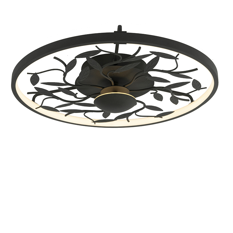 QAZQA Art Deco plafonnière 3-staps dimbaar - Bota - Zwart