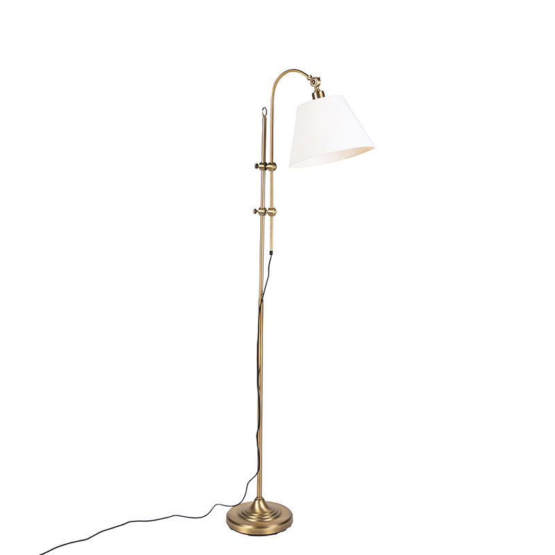 QAZQA Smart klassieke vloerlamp brons met wit incl. Wifi A60 - Ashley