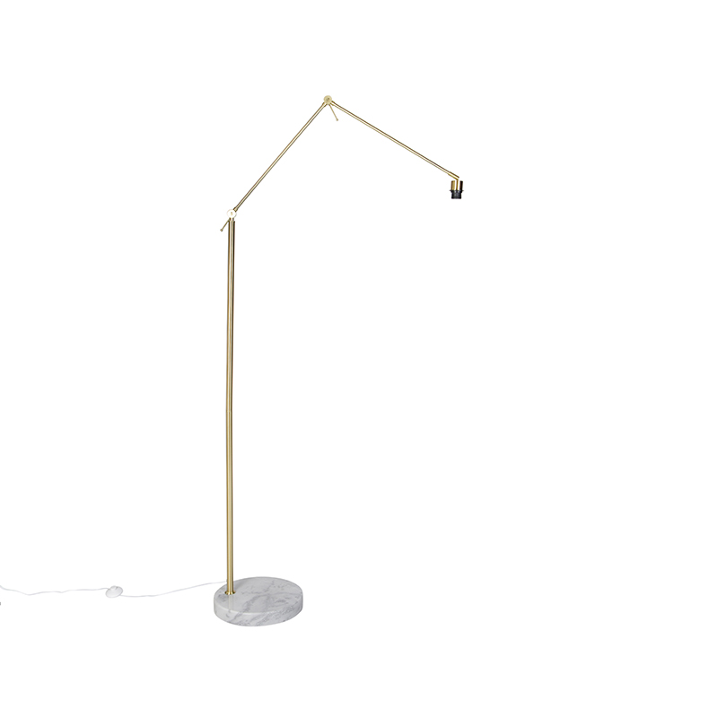 QAZQA Moderne vloerlamp goud verstelbaar - Editor