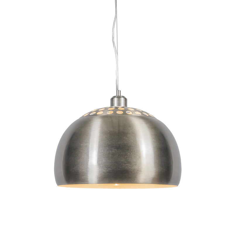 QAZQA Moderne ronde hanglamp staal - Globe