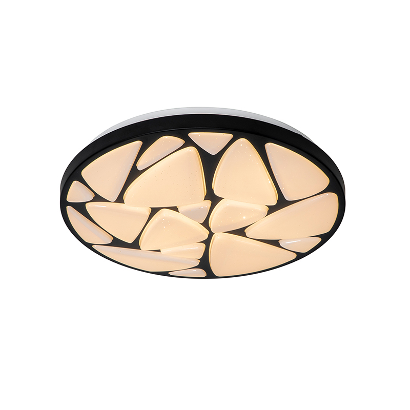 QAZQA Moderne plafondlamp 39 cm incl. LED en dimmer - Marian - Zwart