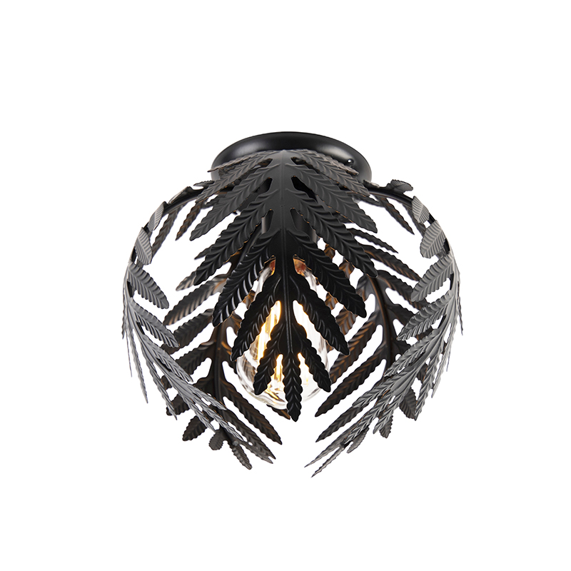 QAZQA Vintage plafondlamp 24 cm - Botanica - Zwart