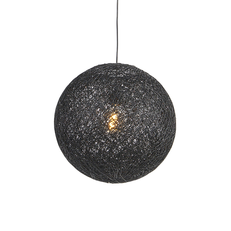 QAZQA Hanglamp 45 cm - Corda - Zwart