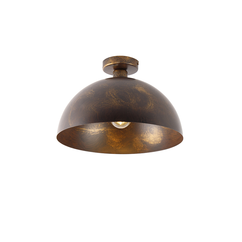 QAZQA Industriële plafondlamp roestbruin 35 cm - Magna Classic