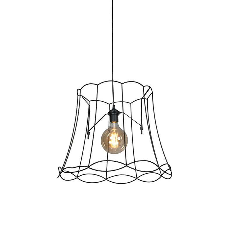 QAZQA Retro hanglamp 50 cm - Granny Frame - Zwart