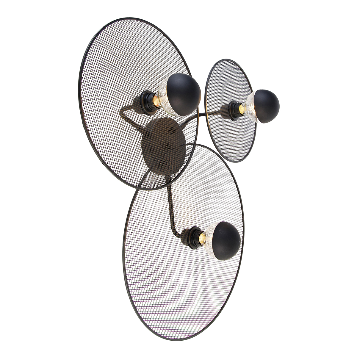 QAZQA Design wandlamp met mesh 3-lichts - Jane - Zwart