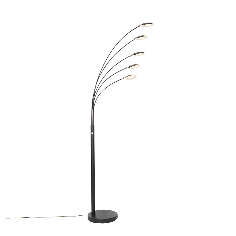 QAZQA Design vloerlamp incl. LED 5-lichts dimbaar - Sixties Trento - Zwart