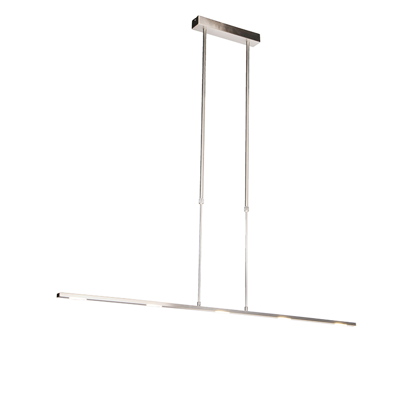 QAZQA Moderne hanglamp staal incl. LED verstelbaar - Bold