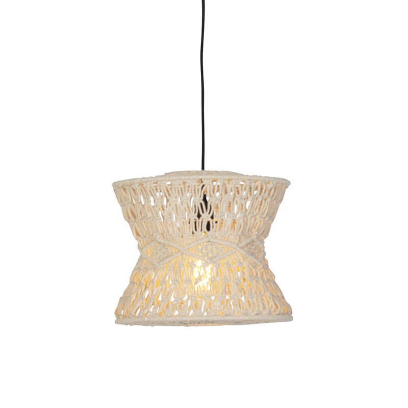 QAZQA Oosterse hanglamp macramé 30 cm - Leonard