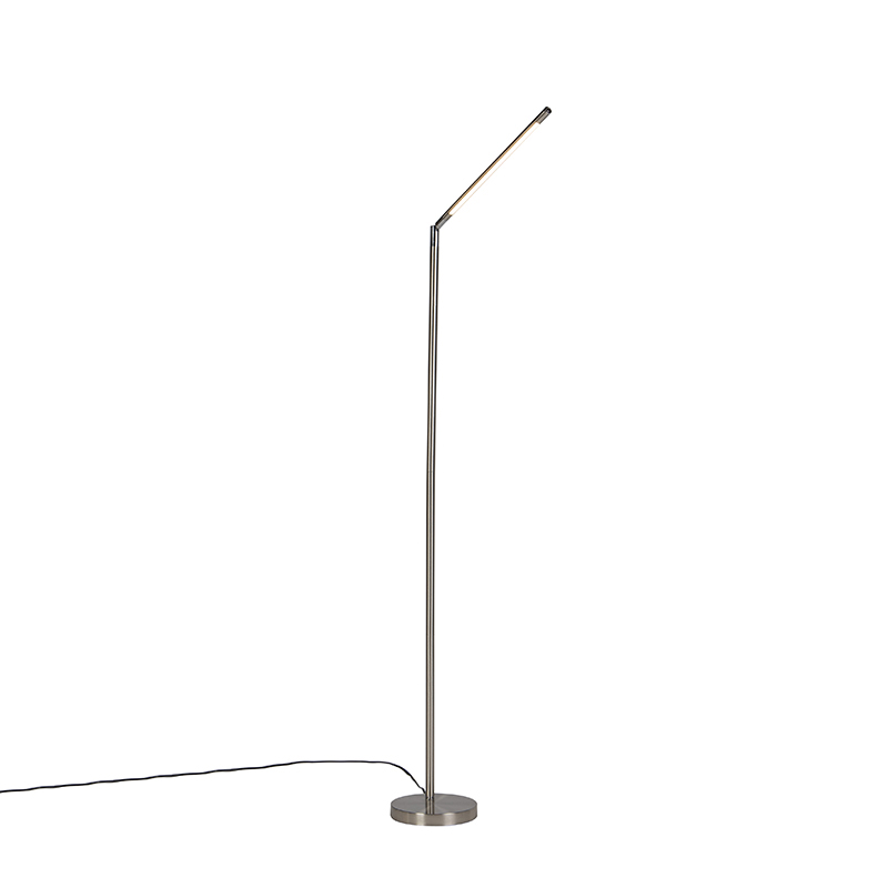 QAZQA Moderne vloerlamp staal incl. LED - Berdien