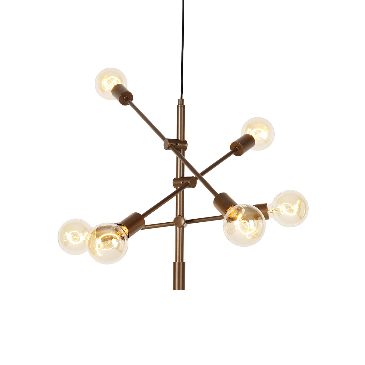 QAZQA Moderne hanglamp donkerbrons 6-lichts - Sydney