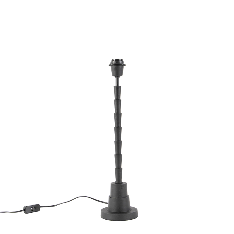 QAZQA Art Deco tafellamp zonder kap - Pisos - Zwart