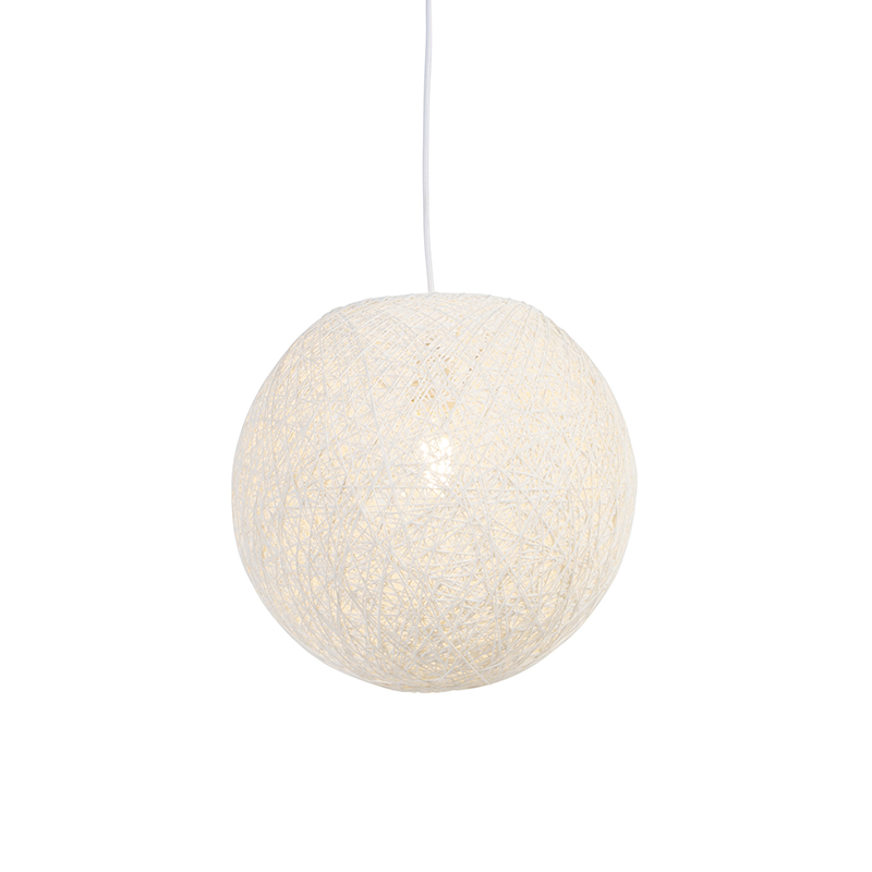 QAZQA Landelijke hanglamp wit 35 cm - Corda