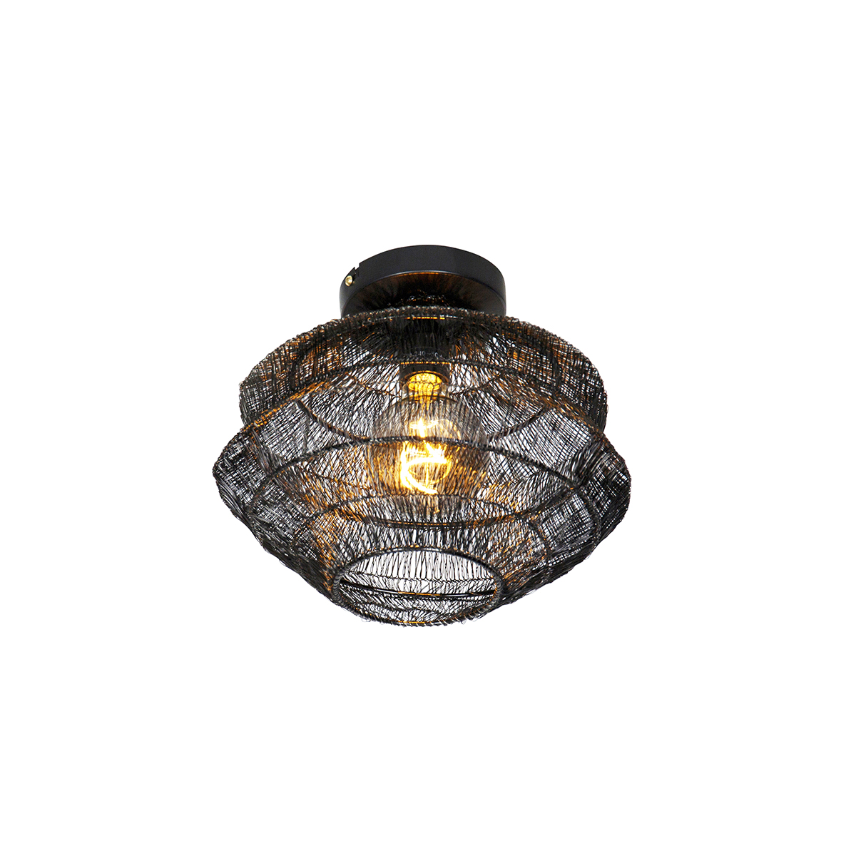 QAZQA Oosterse plafondlamp 25 cm - Vadi - Zwart