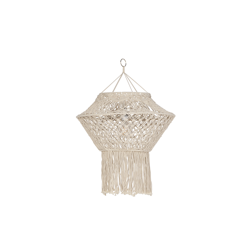 QAZQA Macrame lampenkap naturel 90 cm - Beige