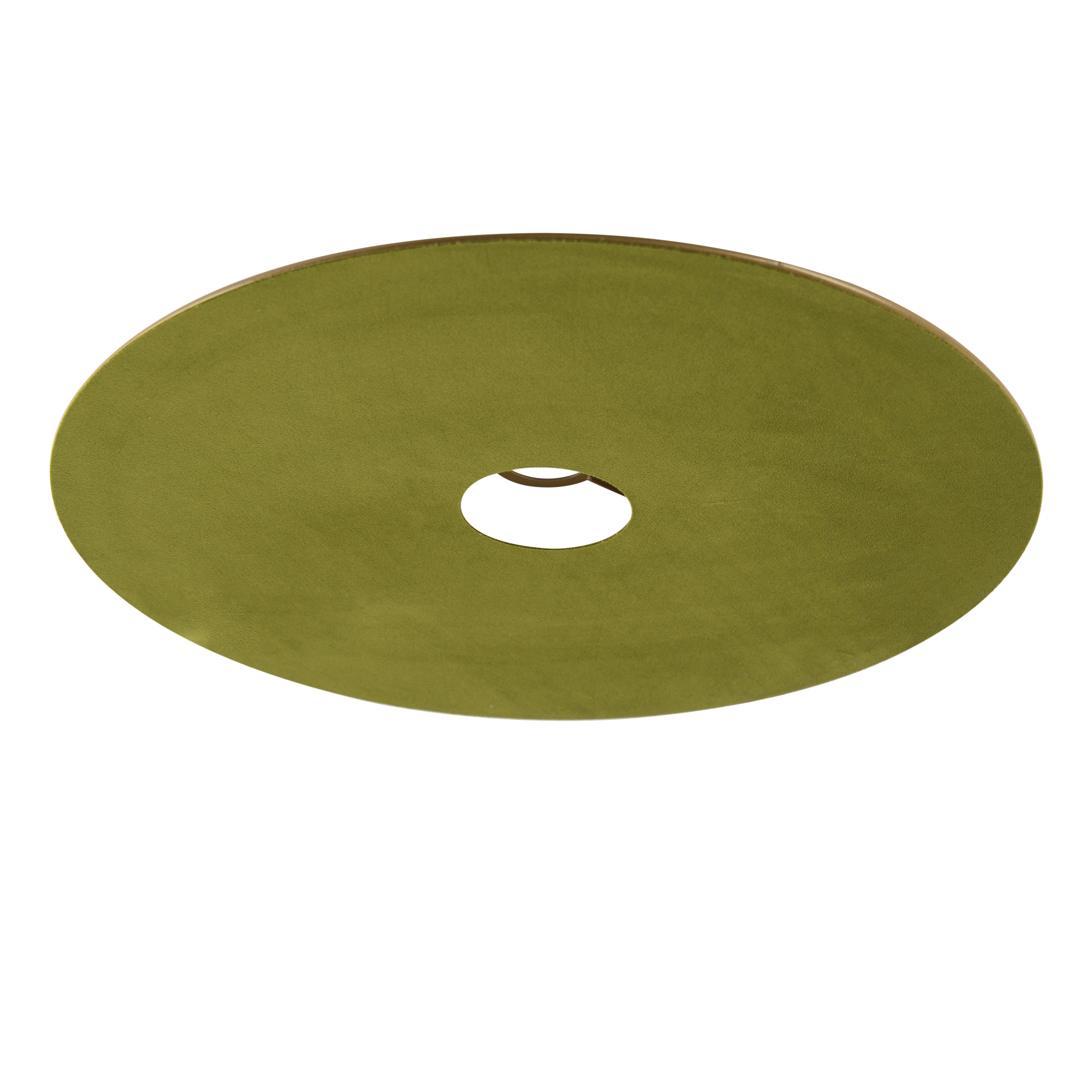 QAZQA Velours platte lampenkap met goud 45 cm - Groen