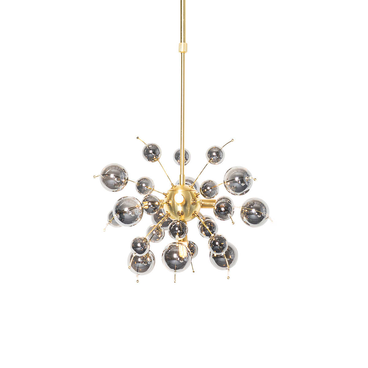 QAZQA Design hanglamp messing met glas smoke 4-lichts - Explode