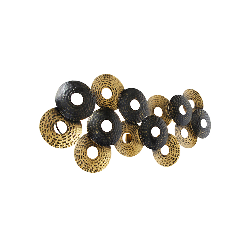 QAZQA Art deco oosterse wandlamp antiek goud 3-lichts - Balla - Zwart