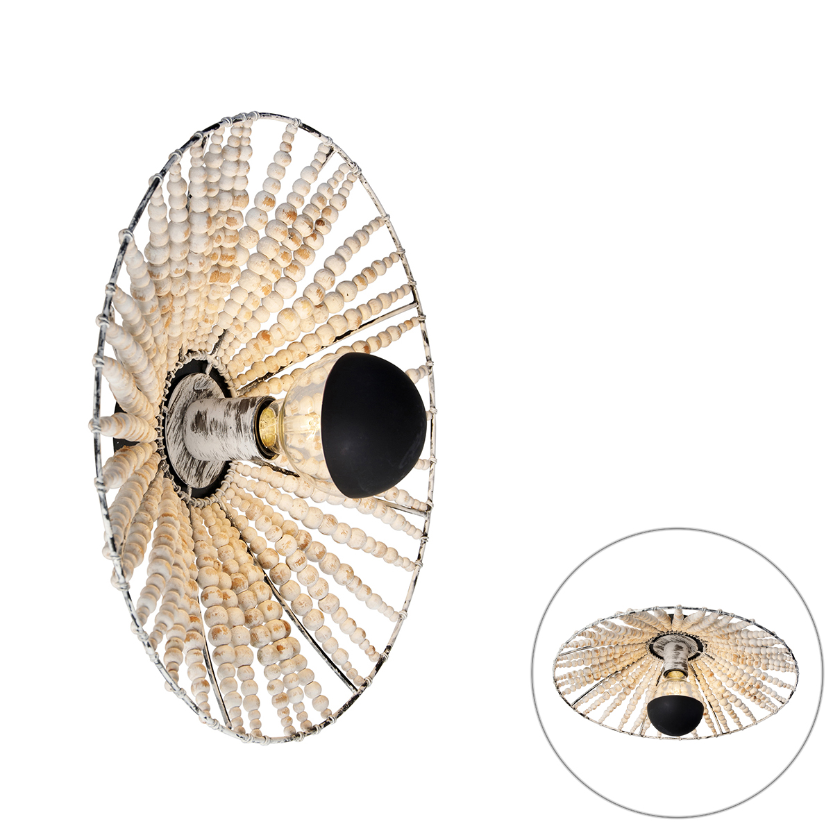 QAZQA Oosterse wandlamp met kralen - Moti - Beige