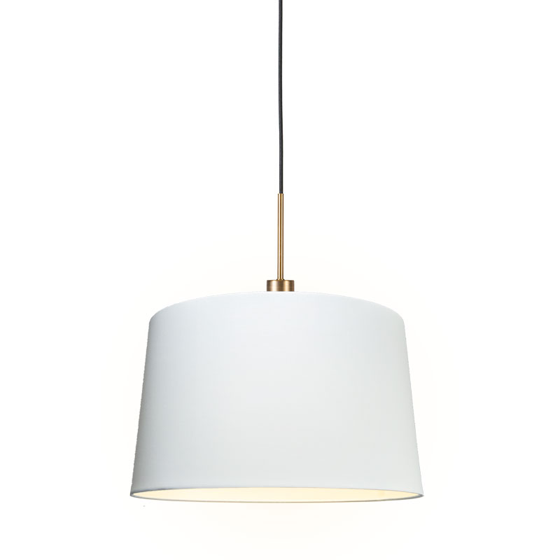 QAZQA Moderne hanglamp brons met kap 45 cm wit - Combi 1
