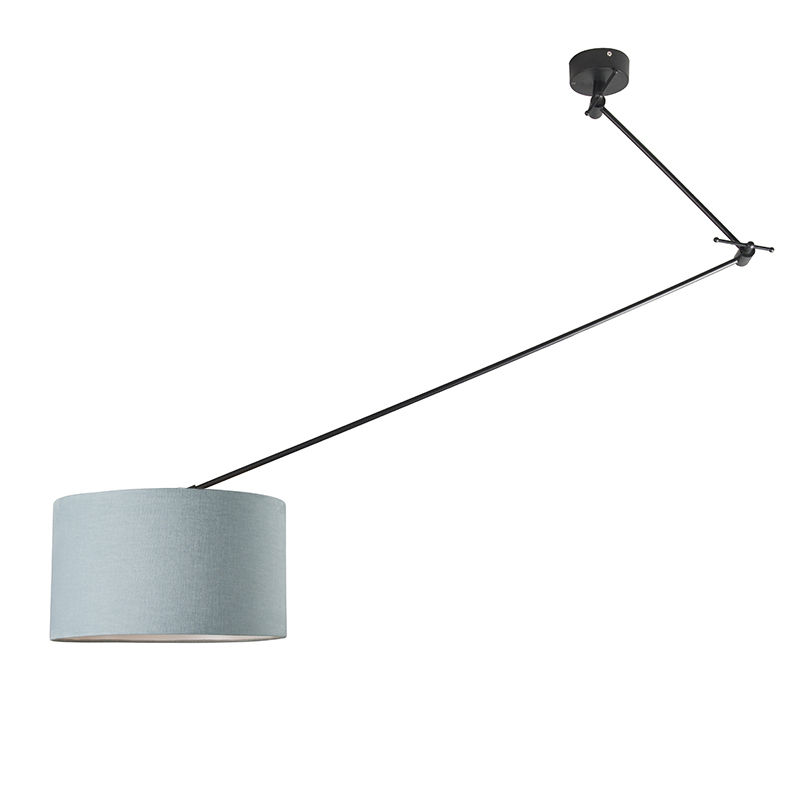 QAZQA Hanglamp zwart met kap 35 cm licht verstelbaar - Blitz - Blauw