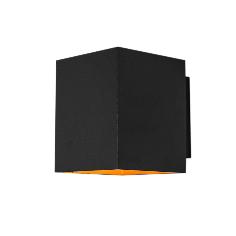 QAZQA Design wandlamp en goud vierkant - Sola - Zwart