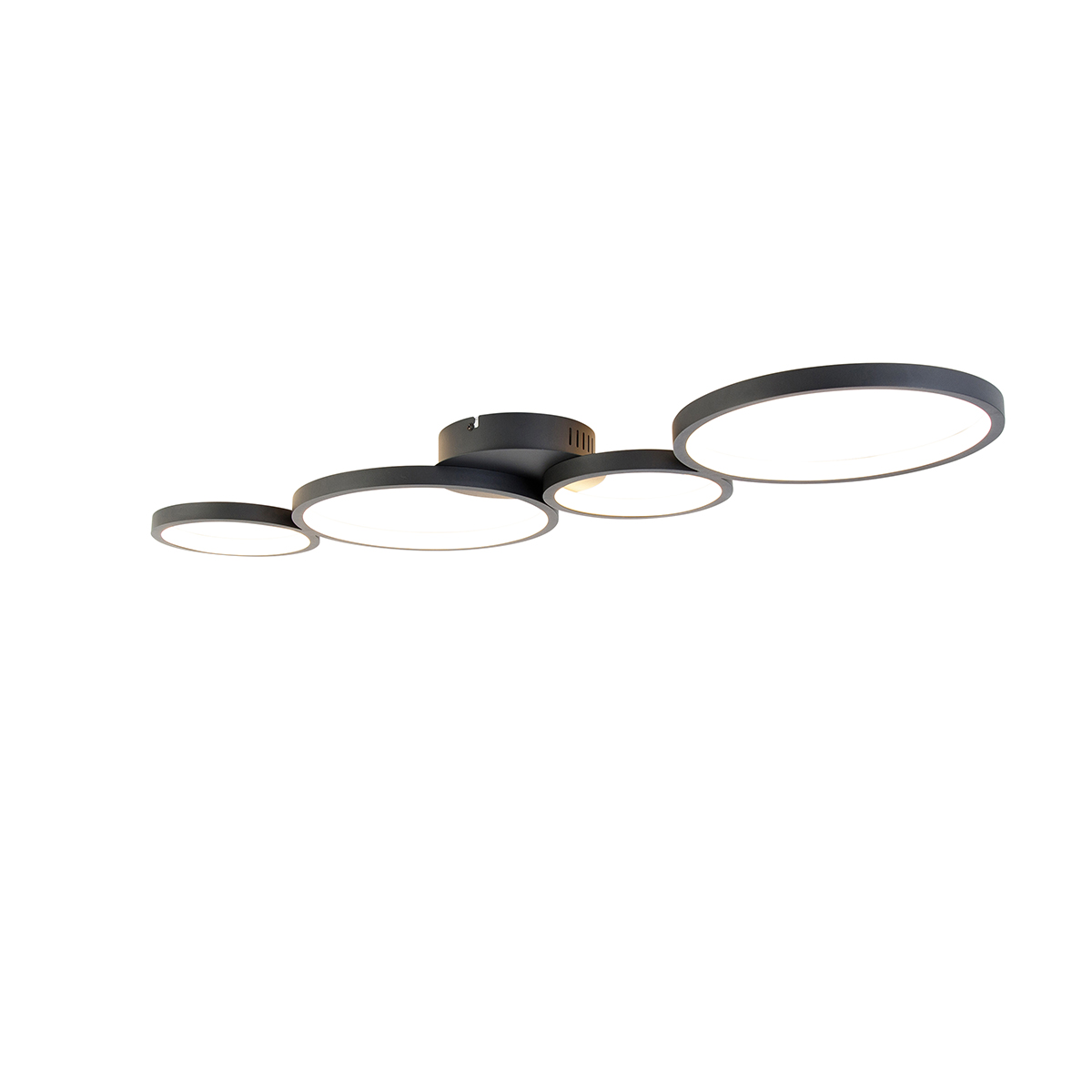 QAZQA Plafondlamp incl. LED 3 staps dimbaar 4-lichts - Lupolo - Zwart