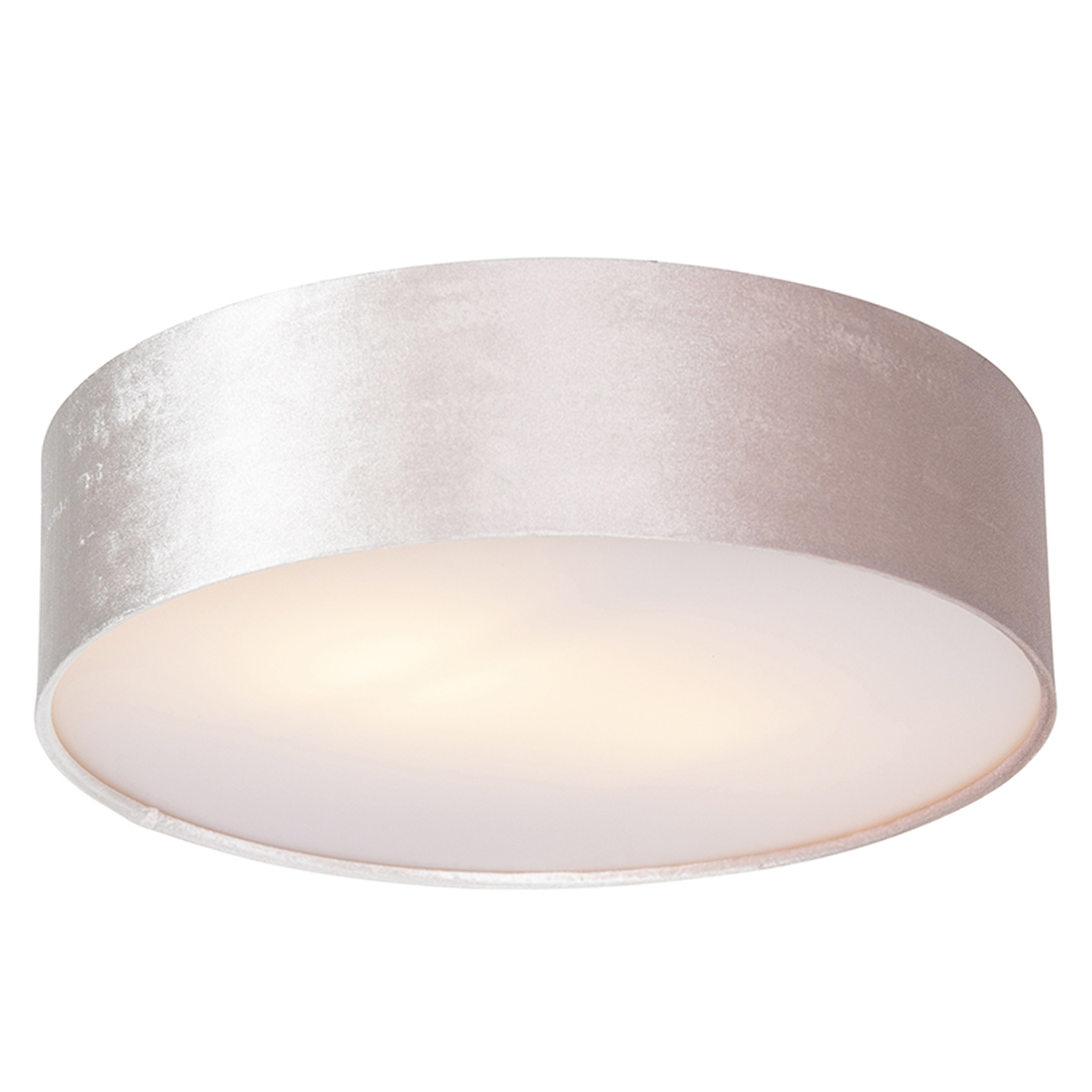QAZQA Moderne plafondlamp 40 cm met gouden binnenkant - Drum - Roze