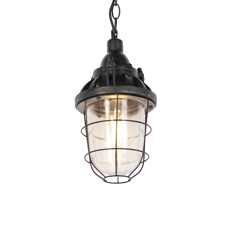 QAZQA Industriële hanglamp - Cabin - Zwart
