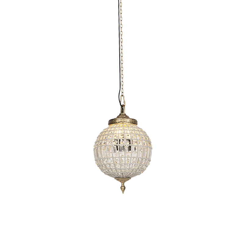 QAZQA Art Deco hanglamp kristal met goud 35 cm - Kasbah