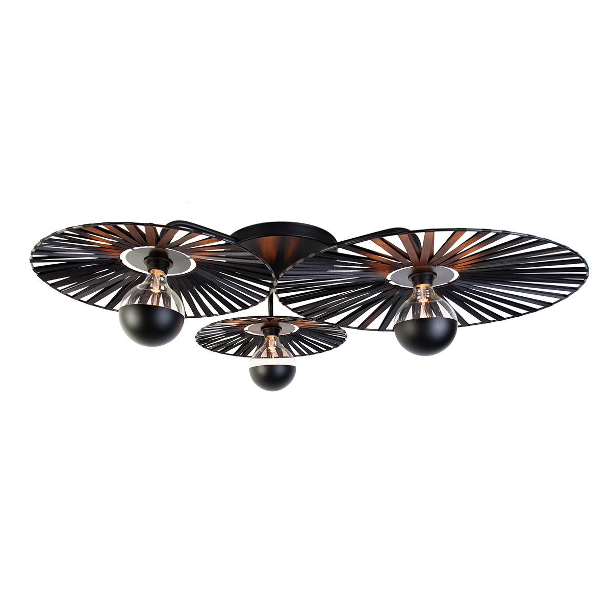 QAZQA Plafondlamp 3-lichts incl. G125 kopspiegel dimbaar - Leia - Zwart