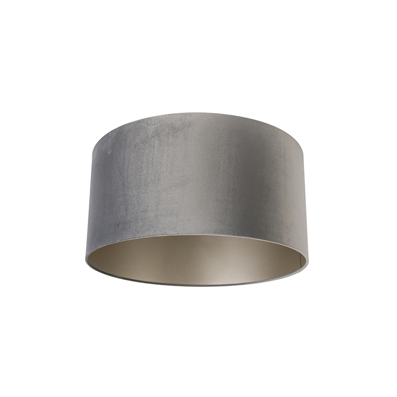 QAZQA Velours lampenkap 50/50/25 - Grijs