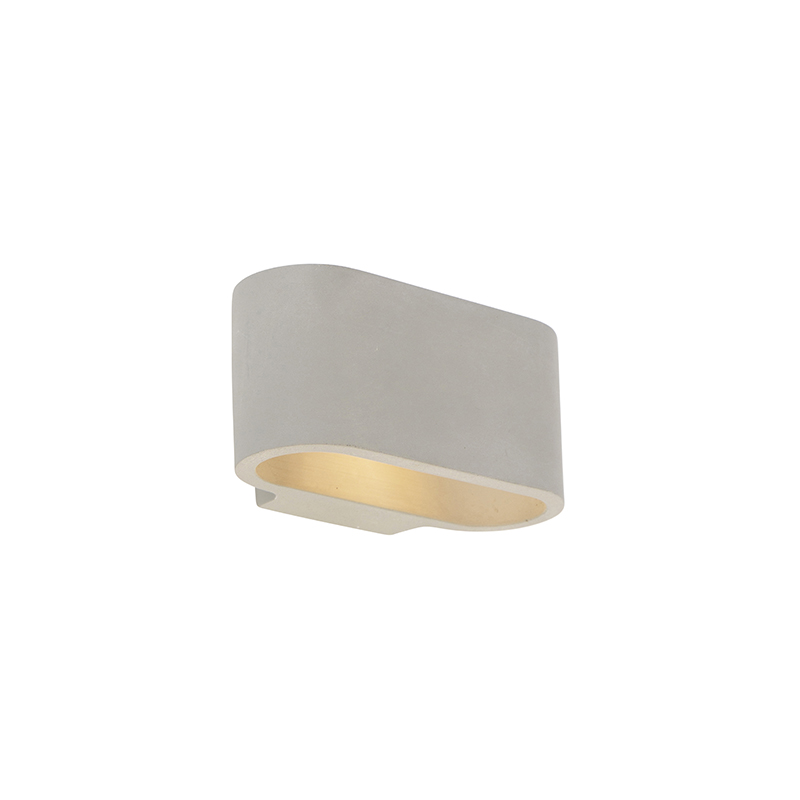 QAZQA Industriële wandlamp beton - Arles - Grijs