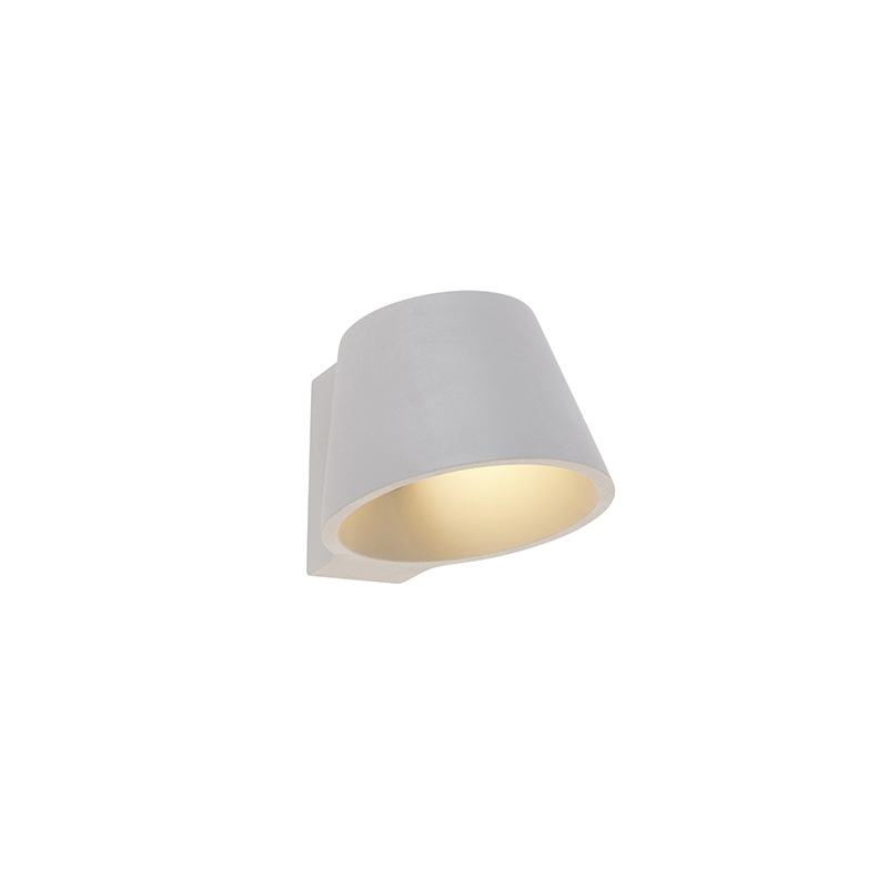 QAZQA Industriële wandlamp beton - Cup - Grijs