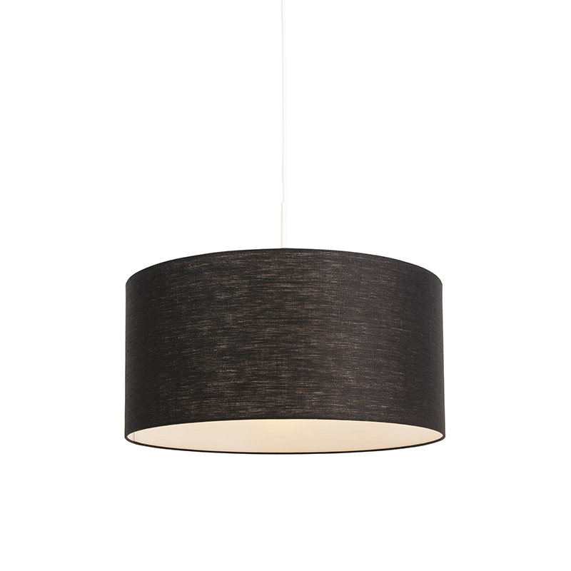 QAZQA Moderne hanglamp wit mete kap 50 cm - Combi 1 - Zwart