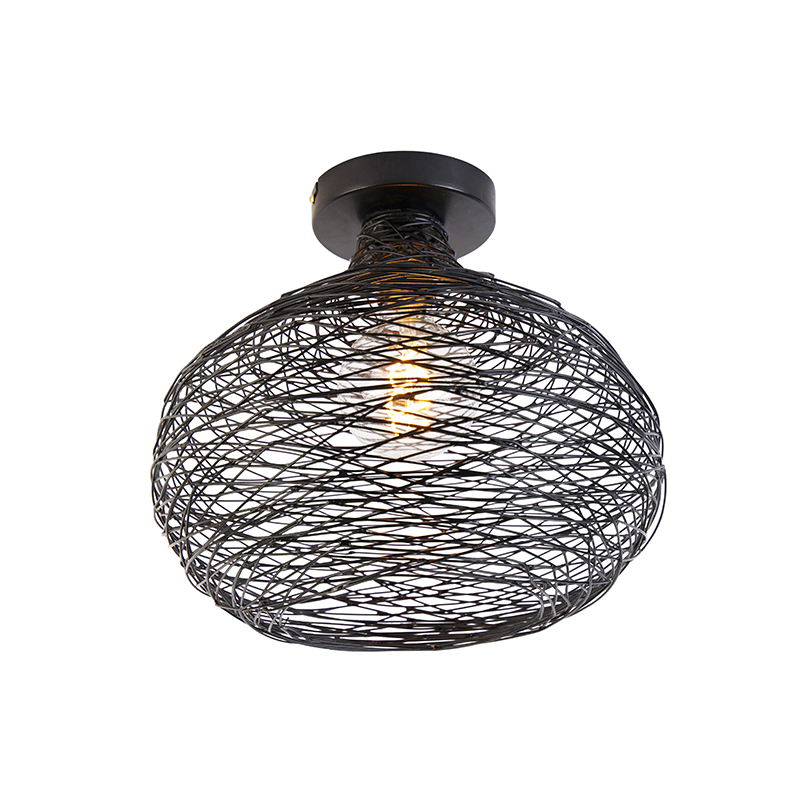 QAZQA Design plafondlamp - Sarella - Zwart